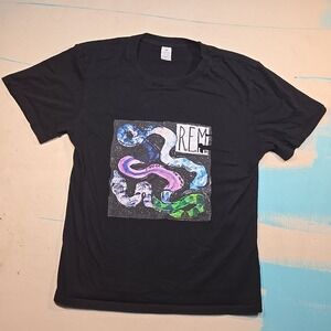 R.E.M. M T Shirt Black Album Art Graphic Snake Path Tracklist Anubis Creation